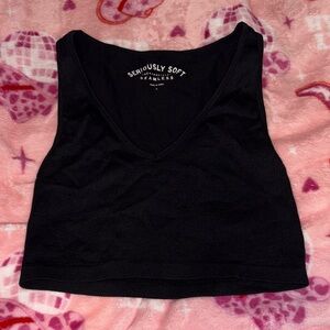 Aeropostale Black Seamless Crop Top